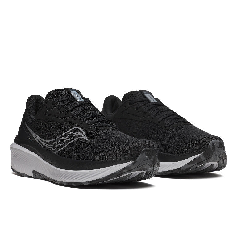 Saucony Men's Echelon 10 Running Shoes in Black/Silver (Wide)
