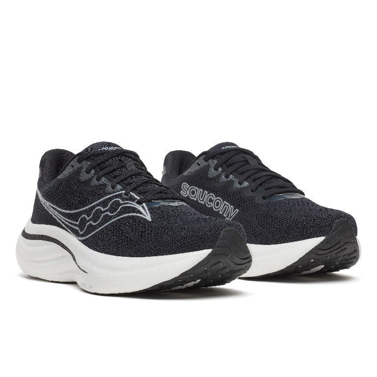 Saucony Men's Ride 19 Running Shoes in Black/Silver