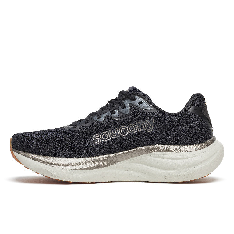 Saucony Men's Ride 19 Running Shoes in Black/Pewter