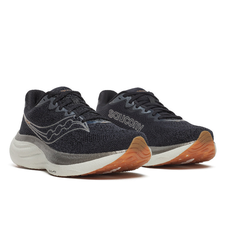 Saucony Men's Ride 19 Running Shoes in Black/Pewter