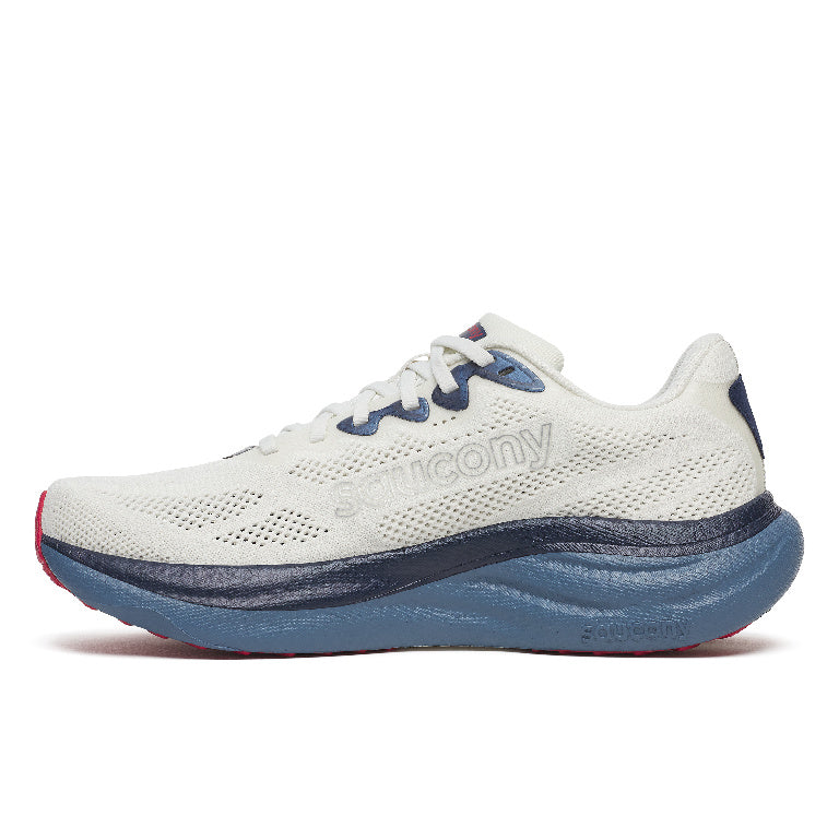 Saucony Men's Ride 19 Running Shoes in Ivory/Storm
