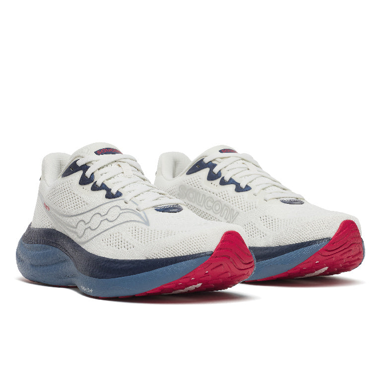 Saucony Men's Ride 19 Running Shoes in Ivory/Storm