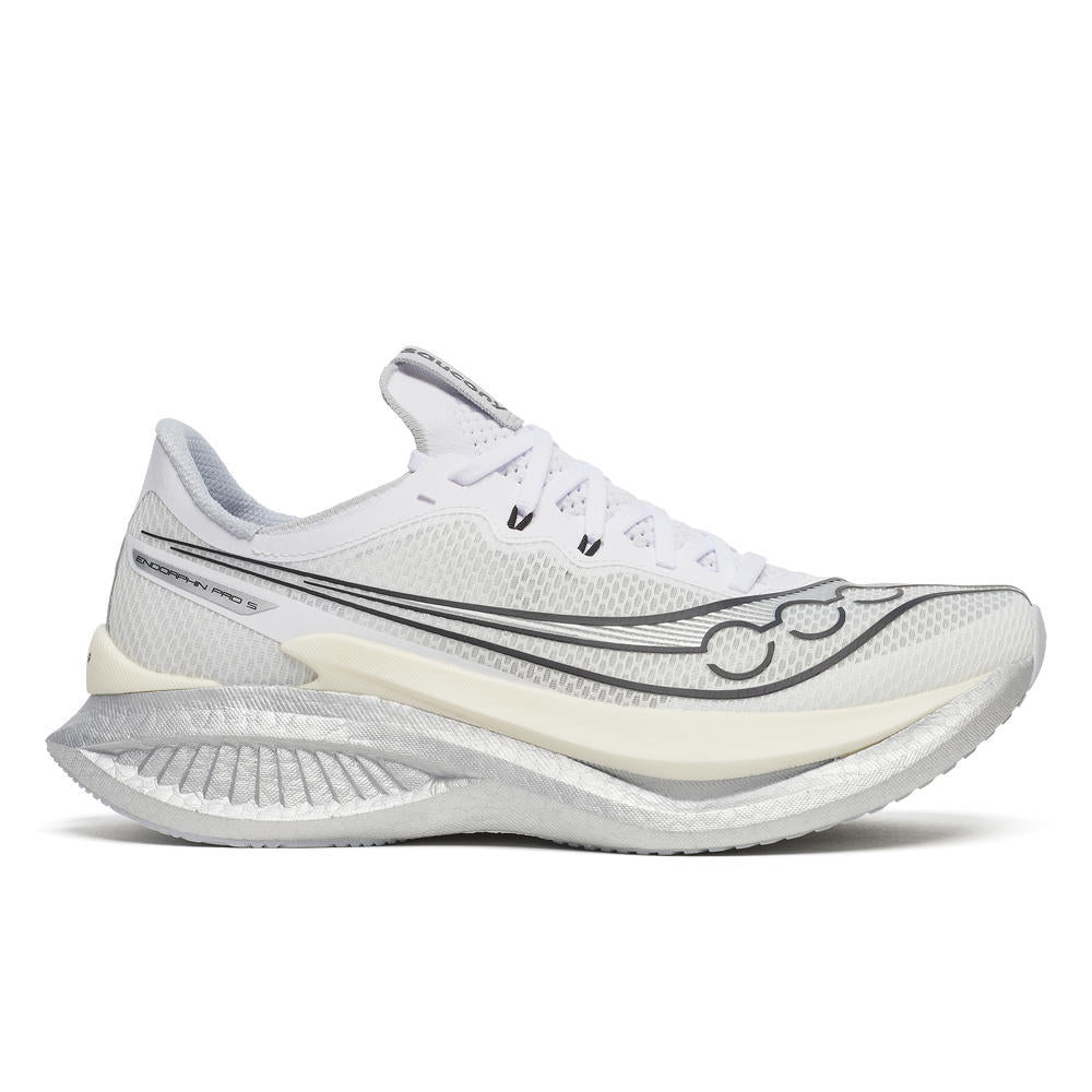 Saucony Men's Endorphin Pro 5 Running Shoes in White/Black