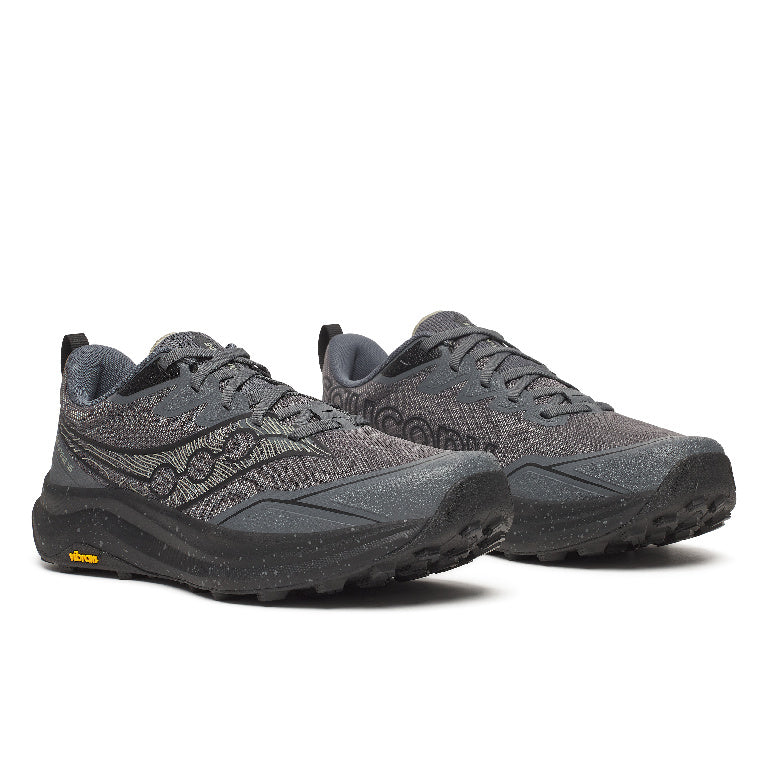 Saucony Men's Peregrine 16 Running Shoes in Carbon/Black (Wide)