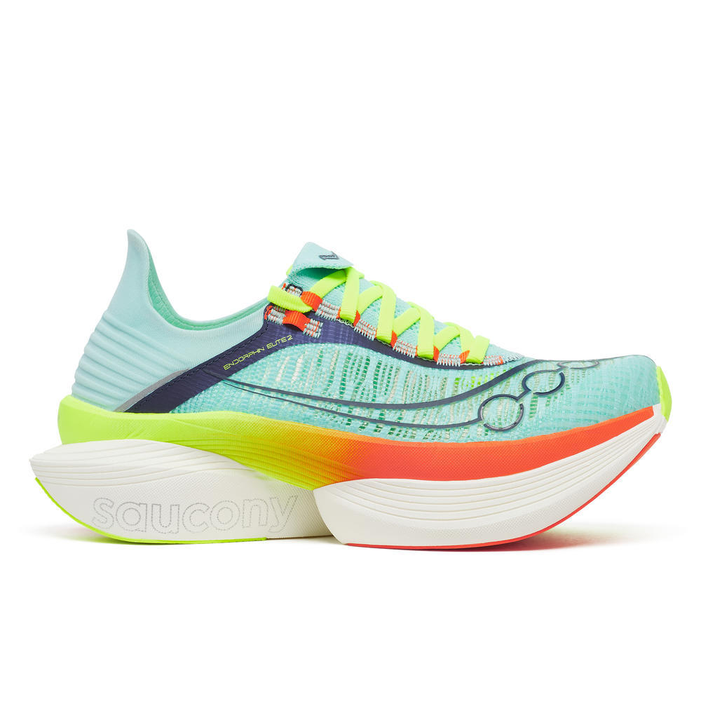 Saucony Unisex Endorphin Elite 2 Running Shoes in Splash/Fire