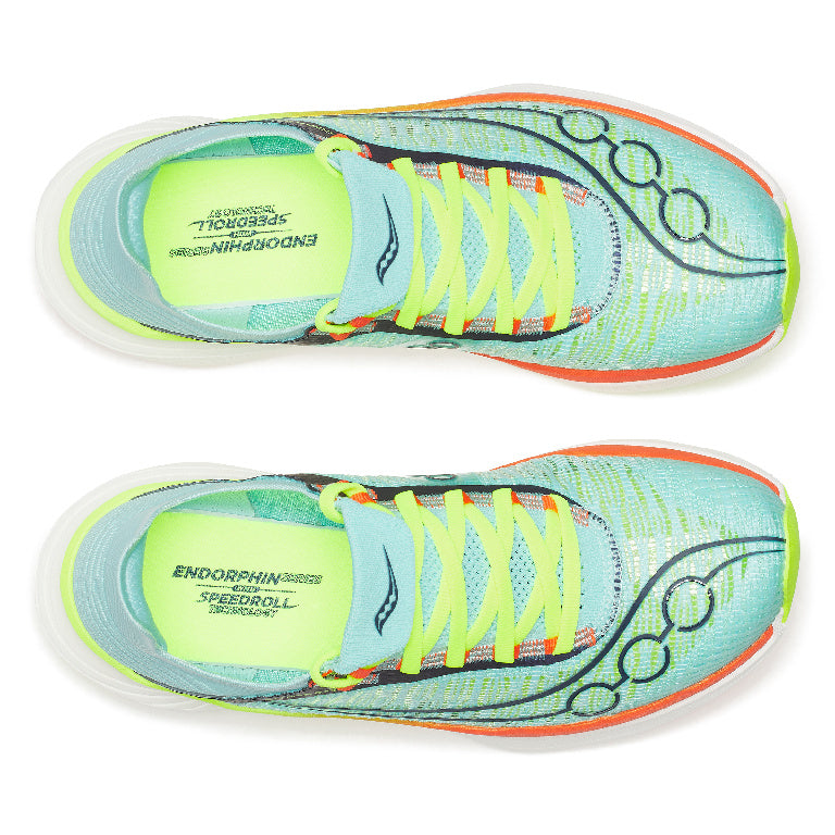 Saucony Unisex Endorphin Elite 2 Running Shoes in Splash/Fire