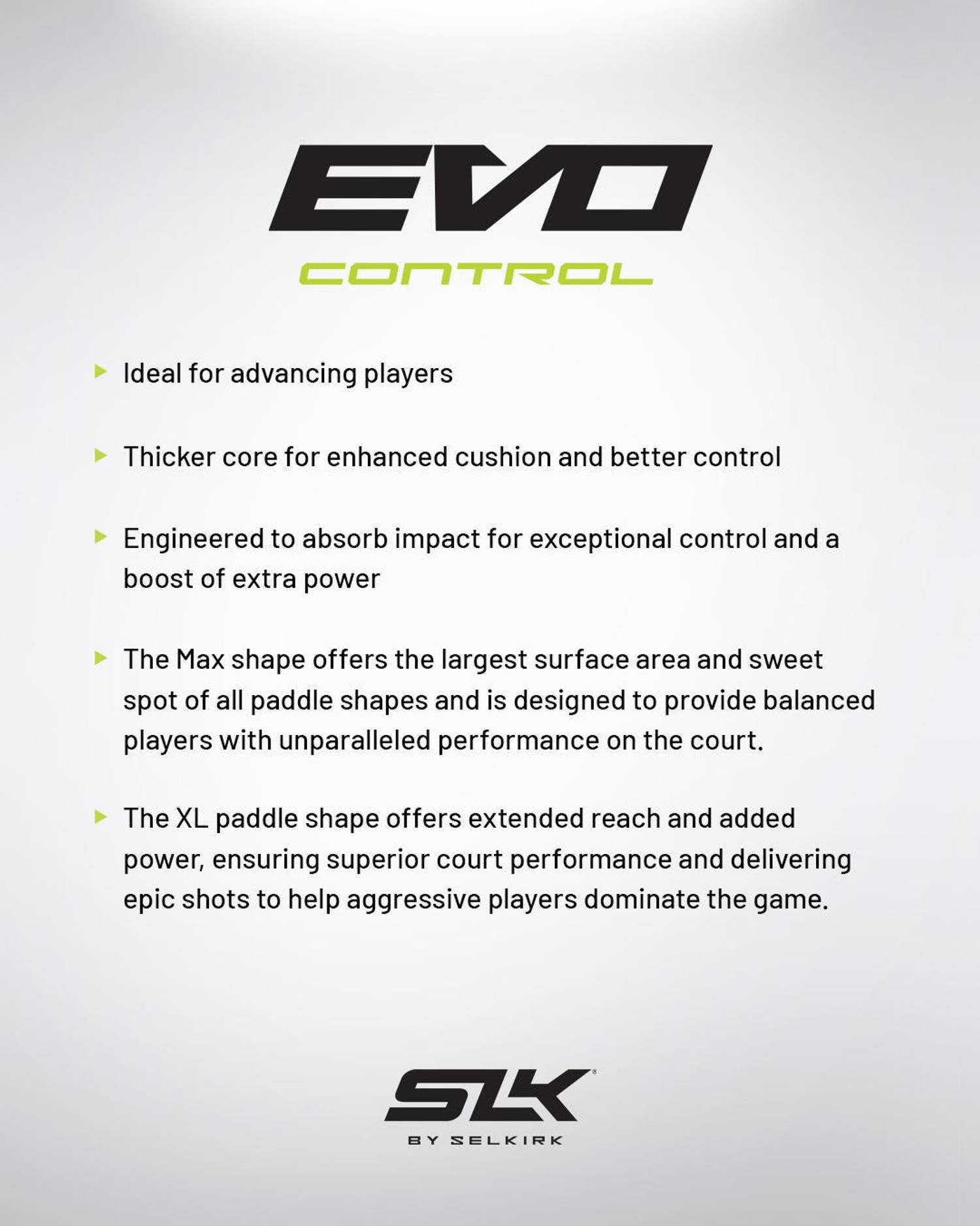 Selkirk SLK EVO Control Max Pickleball Paddle in Oasis