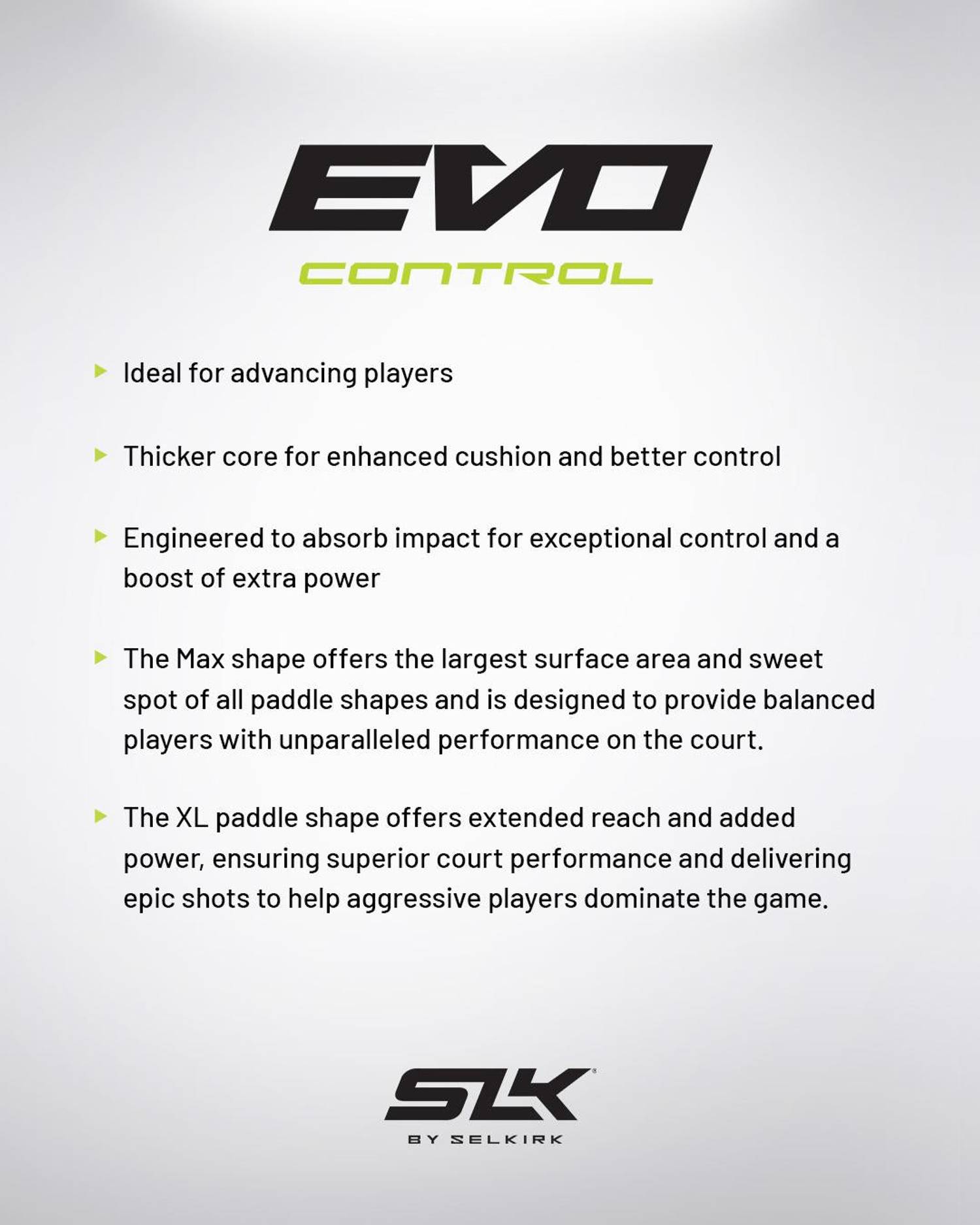 Selkirk SLK EVO Control Max Pickleball Paddle in Citron