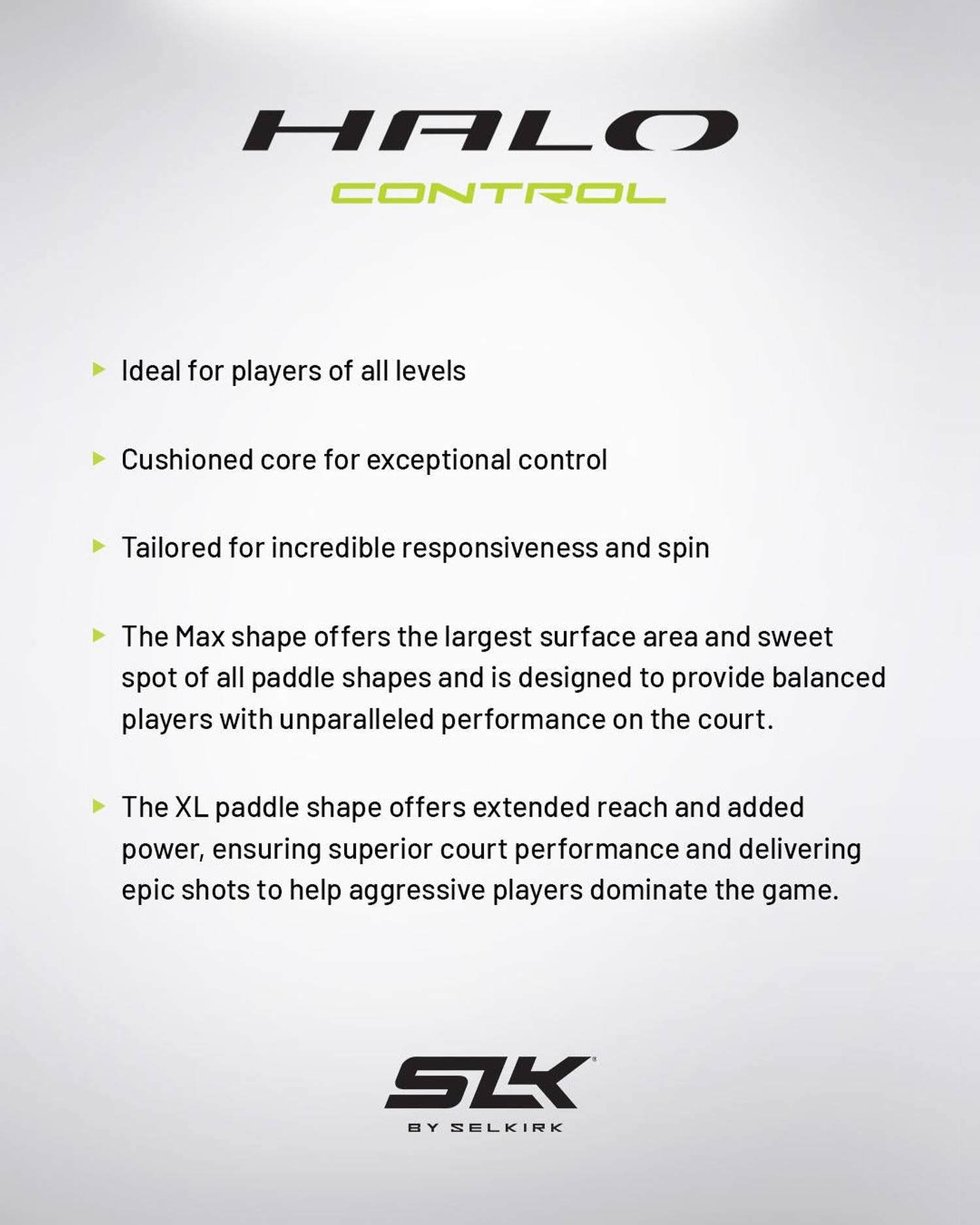 Selkirk SLK Halo Control Max Pickleball Paddle in Volt