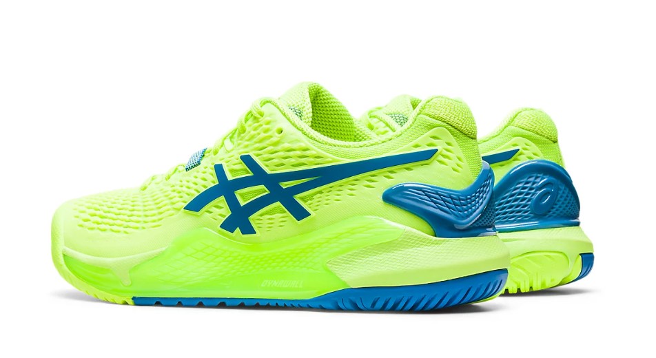 Asics Women's Gel-Resolution 9 Tennis Shoes In Hazard Green/Reborn Blue