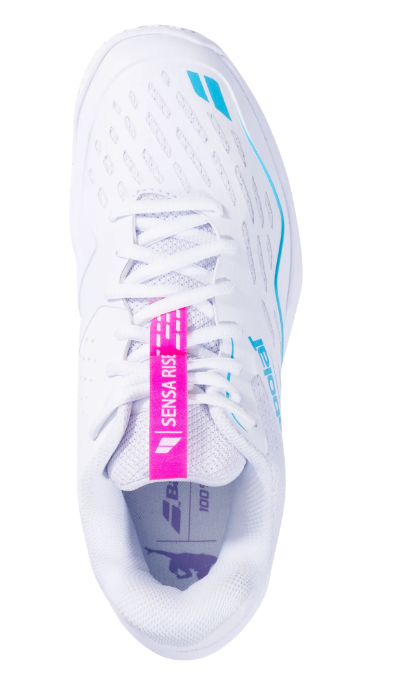 Babolat Women's Sensa Padel Shoes in White/Rhodamine Red