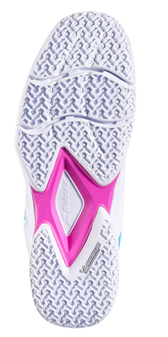 Babolat Women's Sensa Padel Shoes in White/Rhodamine Red