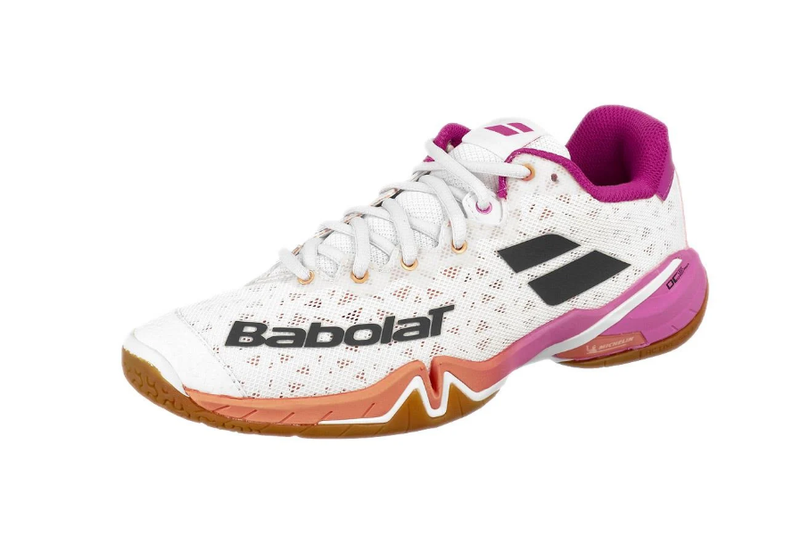 Babolat Shadow Tour Women's Badminton Shoe in White/Pink