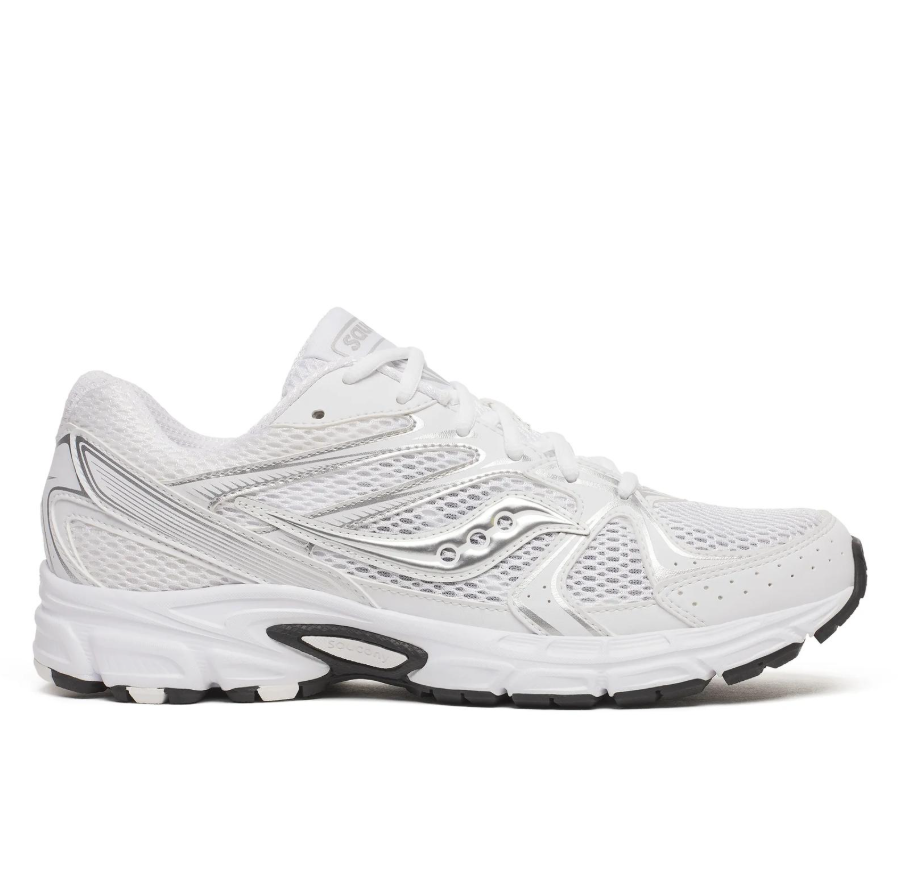 Saucony Unisex Tempest Running Shoes in White/Silver