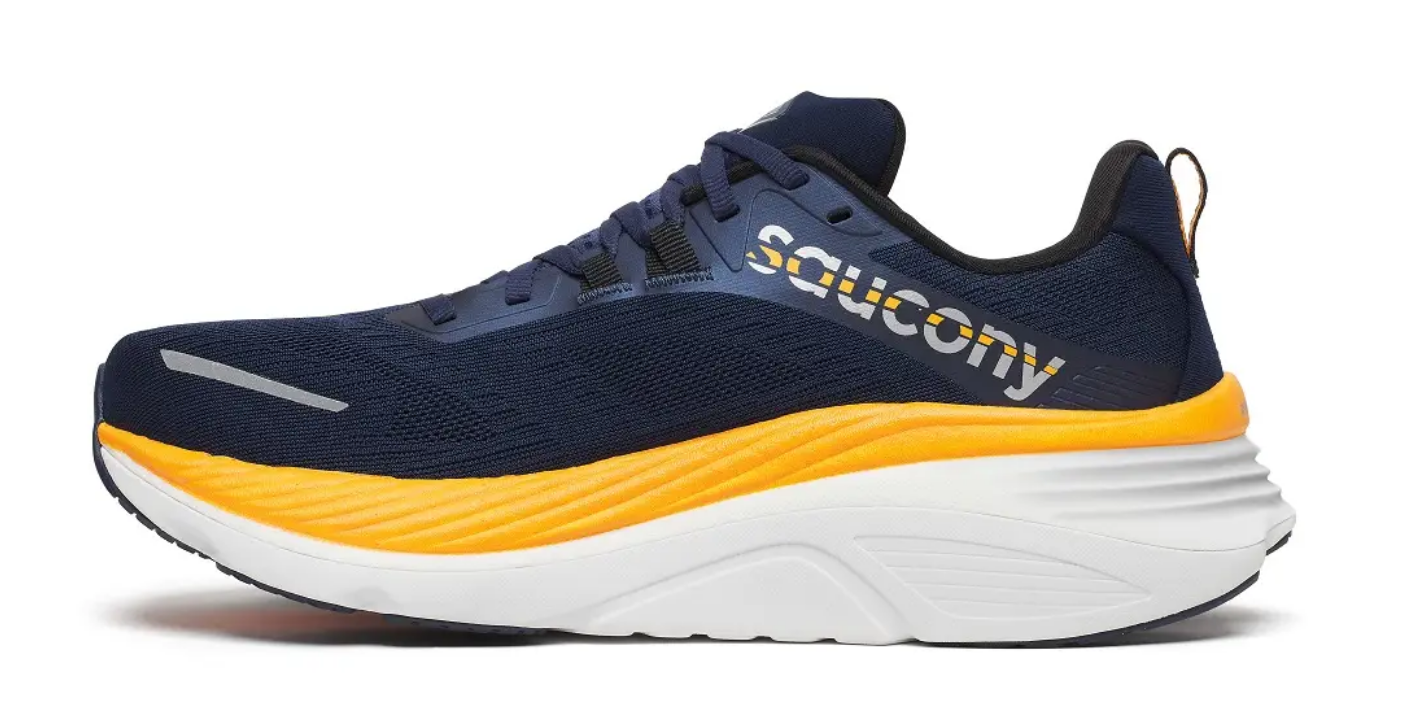 Saucony Men's Hurricane 24 Wide in Navy/Peel Marin