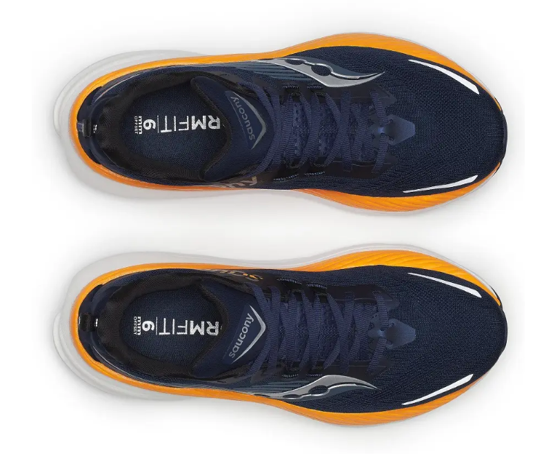 Saucony Men's Hurricane 24 Wide in Navy/Peel Marin