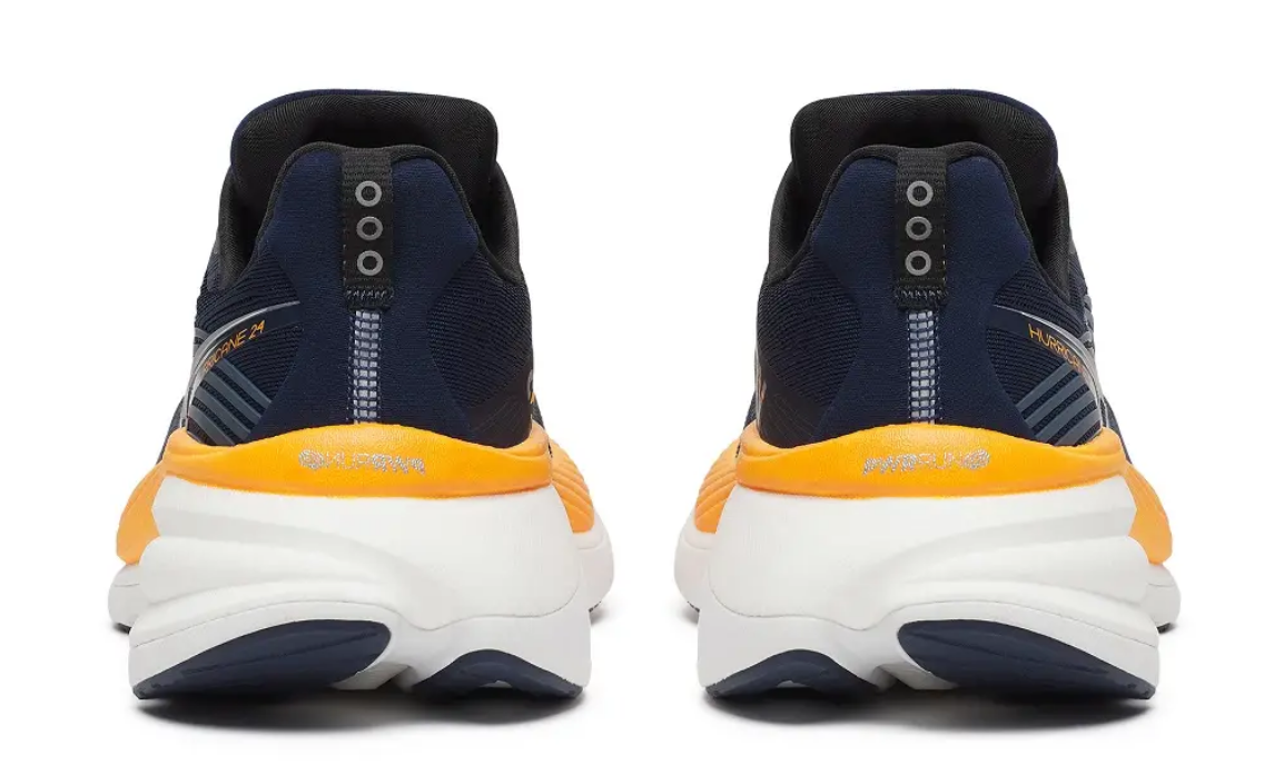 Saucony Men's Hurricane 24 Wide in Navy/Peel Marin