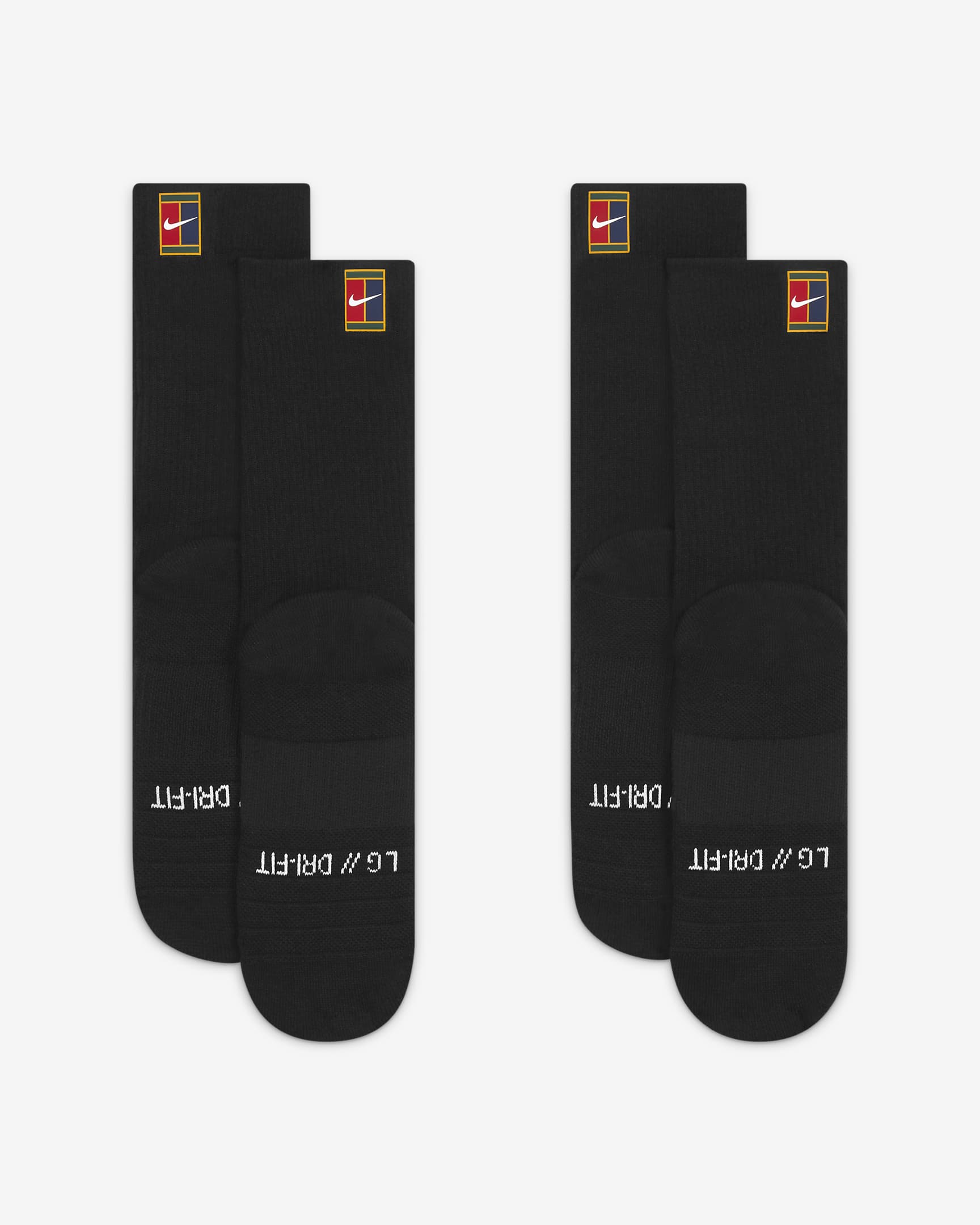 Nike Court Multiplier Cushioned Crew Socks in Black