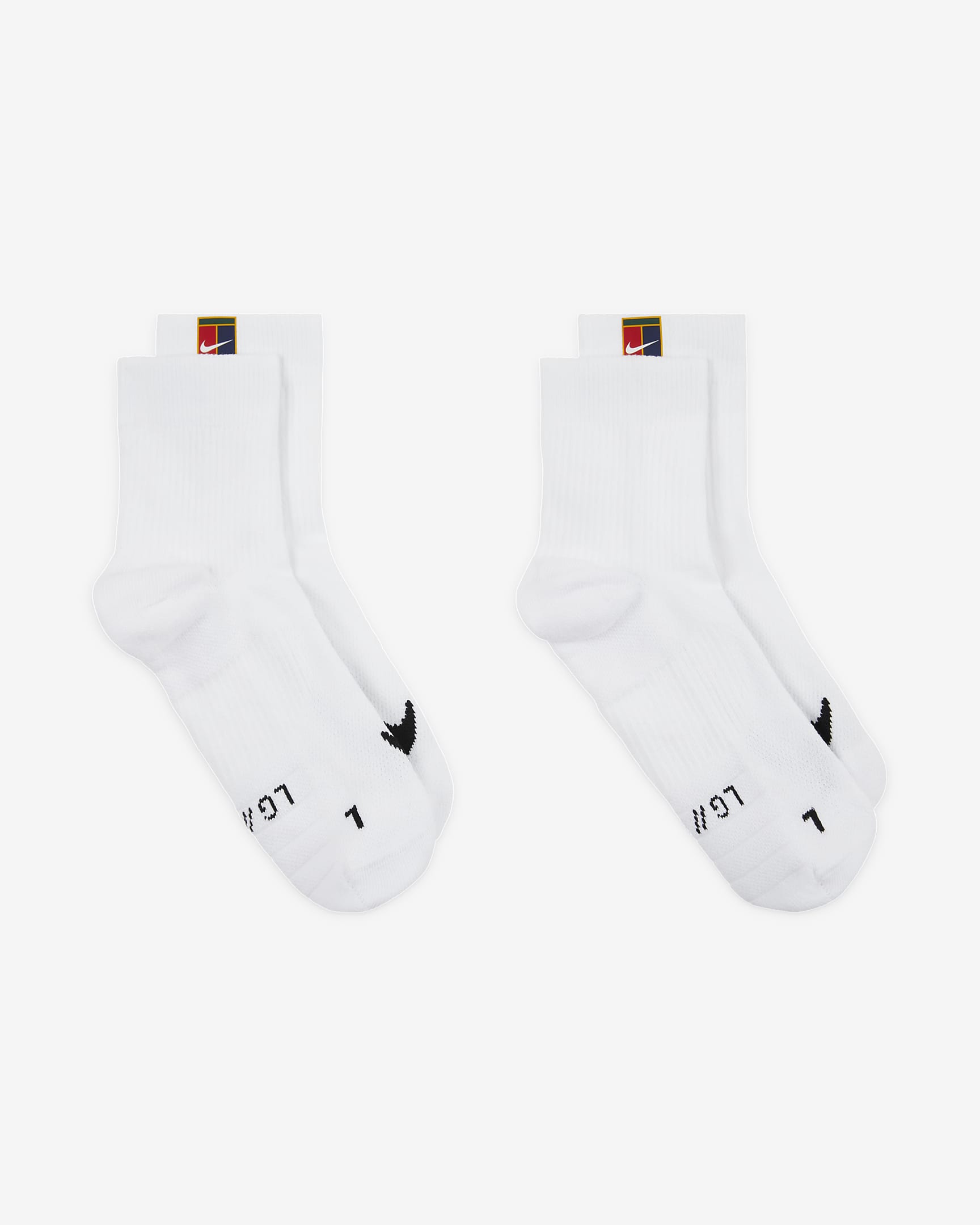 Nike Court Multiplier Max Tennis Ankle Socks in White (2 Pairs)