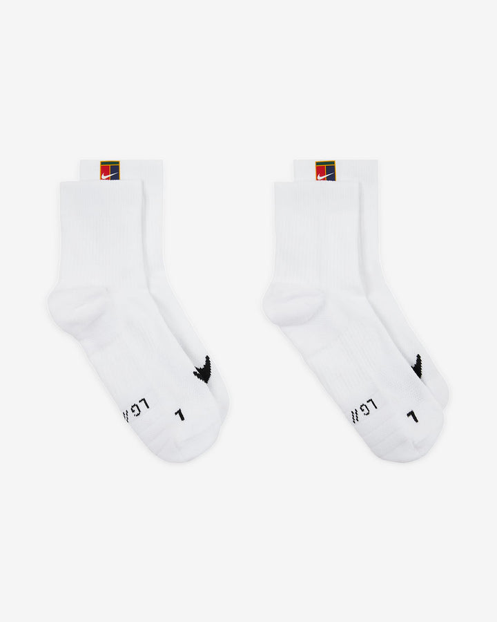 Nike Court Multiplier Max Tennis Ankle Socks in White (2 Pairs)