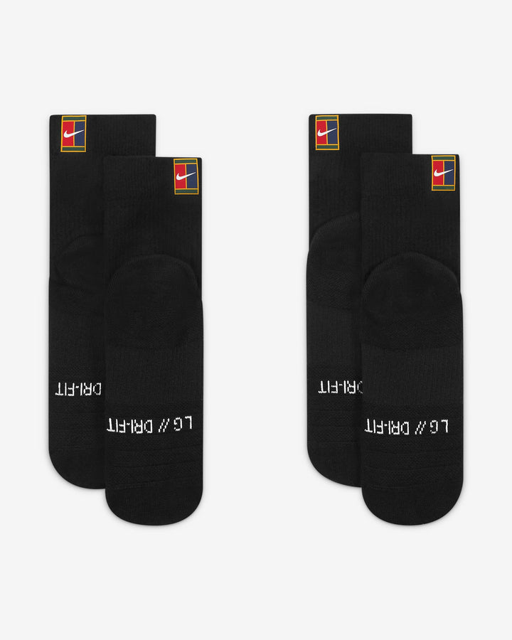 Nike Court Multiplier Max Tennis Ankle Socks in Black (2 Pairs)