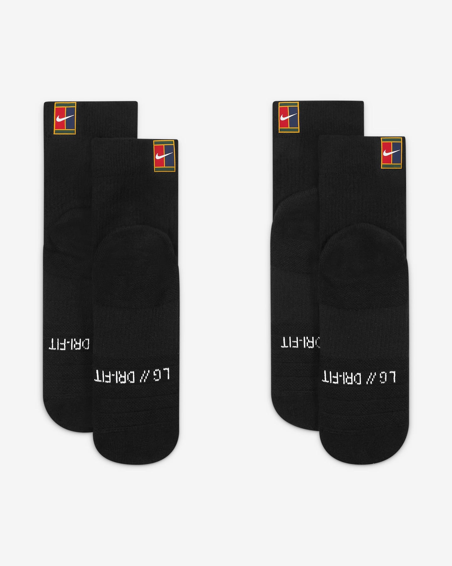 Nike Court Multiplier Max Tennis Ankle Socks in Black (2 Pairs)