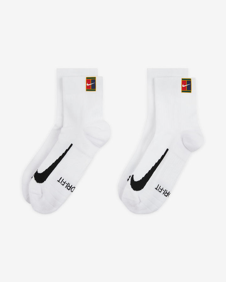 Nike Court Multiplier Max Tennis Ankle Socks in White (2 Pairs)