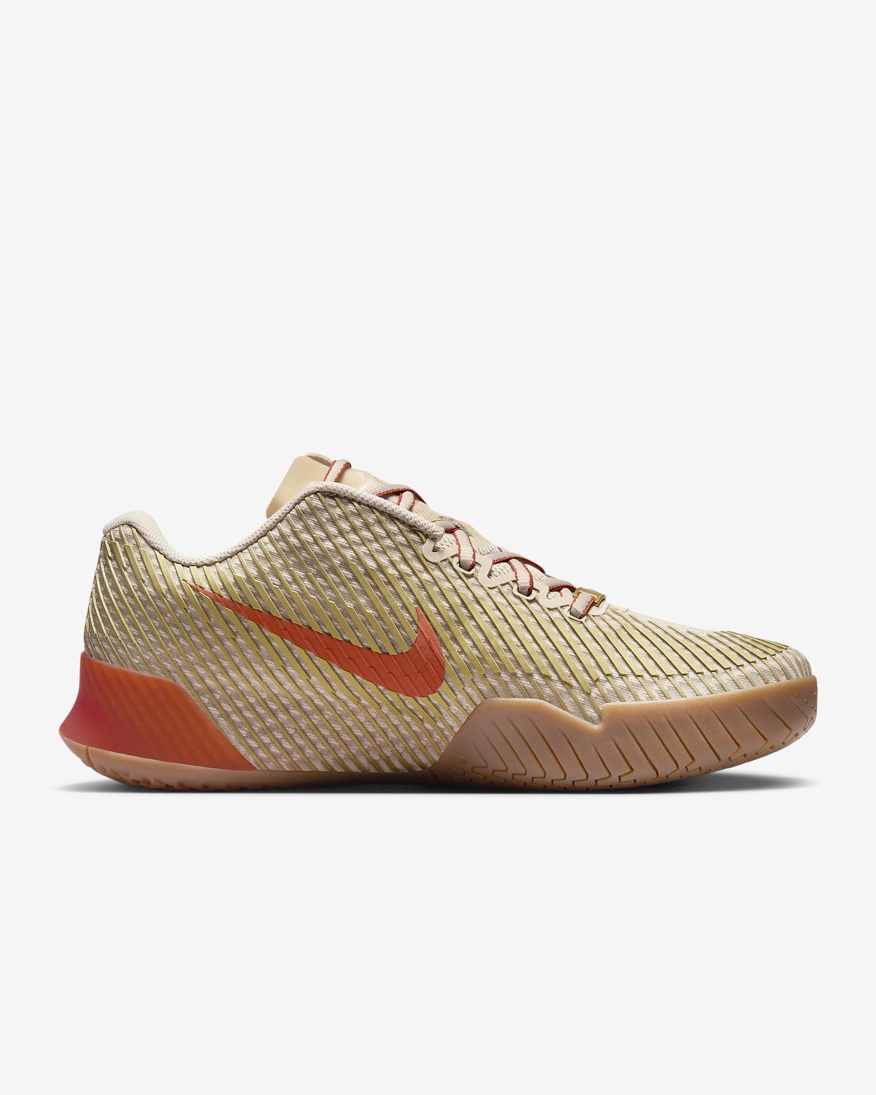 Nike Women's Air Zoom Vapor 11 Premium Tennis Shoes in Sanddrift/Metallic Gold-Rust Factor