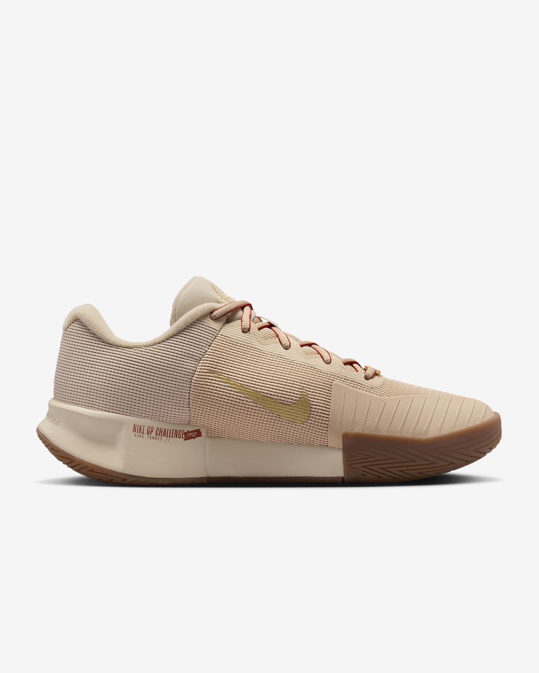 Nike Women's GP Challenge Pro PRM Tennis Shoes in Sanddrift/Rust Factor-Metallic Gold