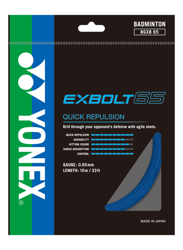 Yonex BG Exbolt 65 Badminton String (Blue)