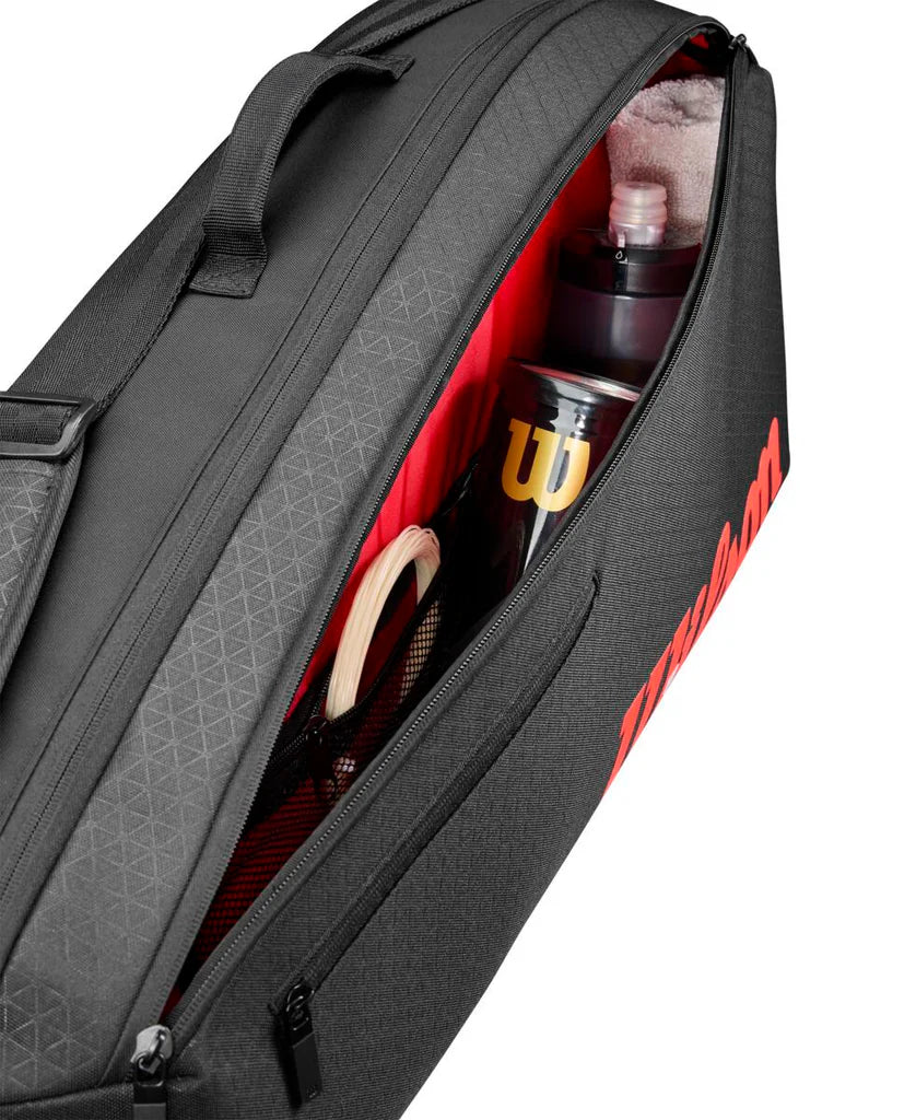 Wilson Clash 3pk Tennis Racquet Bag v3 in Black/Infrared