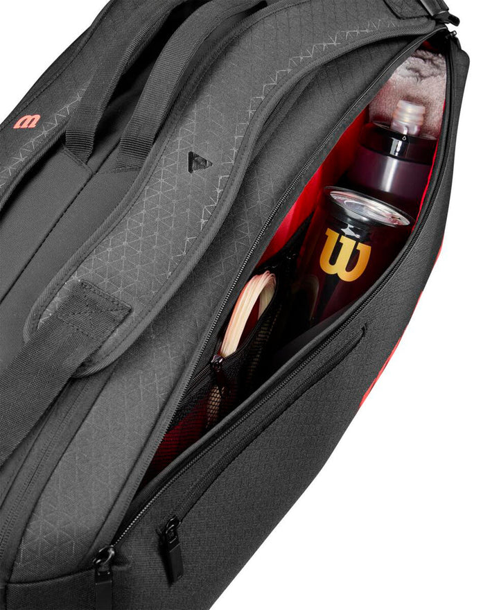 Wilson Clash 6pk Tennis Racquet Bag v3 in Black/Infrared