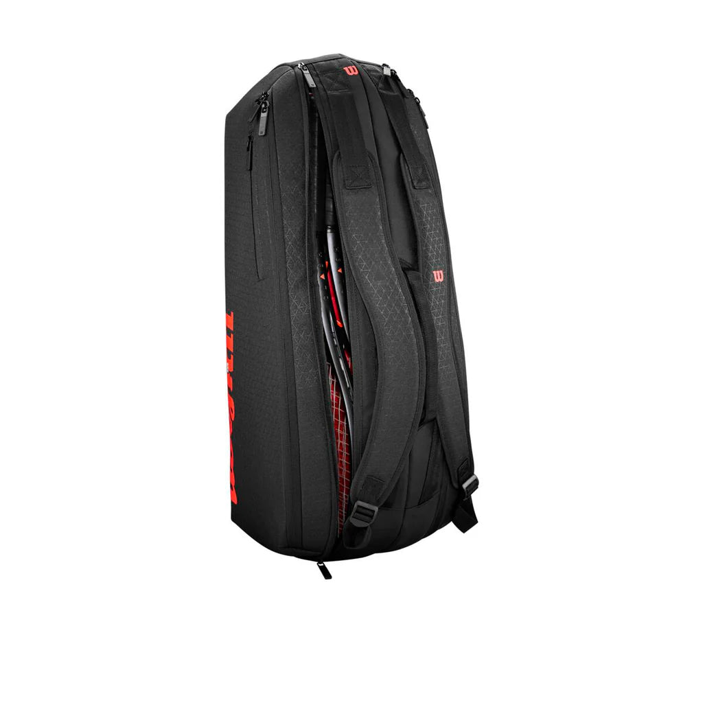Wilson Clash 6pk Tennis Racquet Bag v3 in Black/Infrared