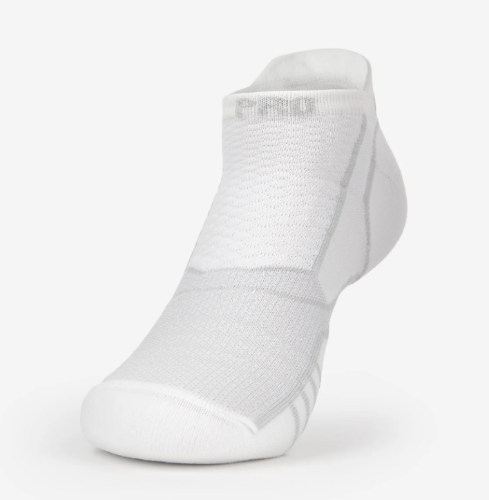 Thorlos Experia PROLITE Ultra-Light Cushion No-Show Tab Rocket Grip Socks in White