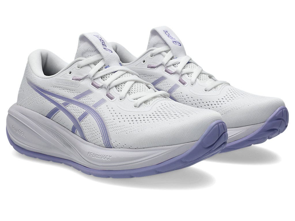 Asics Women's GEL-CUMULUS 28 Wide (D) Running Shoes in White/Bluebell
