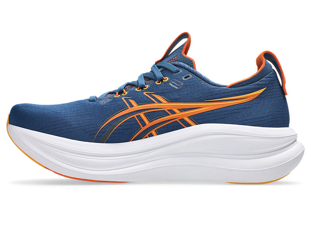 Asics Men's GEL-NIMBUS 28 Wide (2E) Running Shoes in Twilight Blue/Anzu