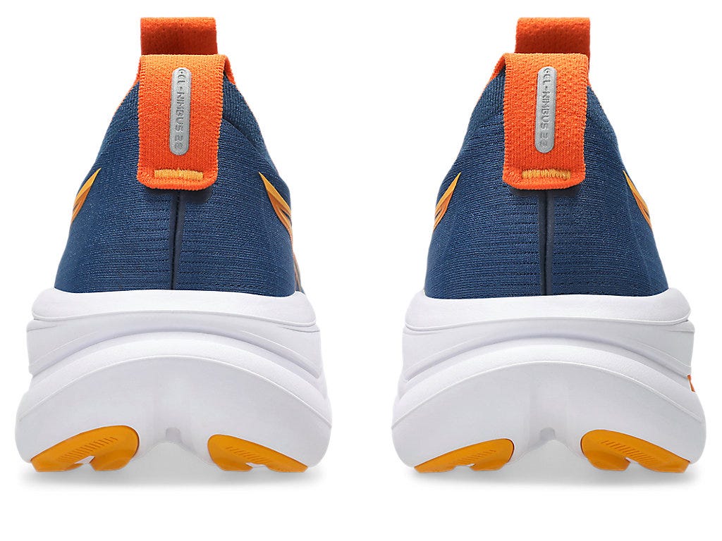 Asics Men's GEL-NIMBUS 28 Wide (2E) Running Shoes in Twilight Blue/Anzu