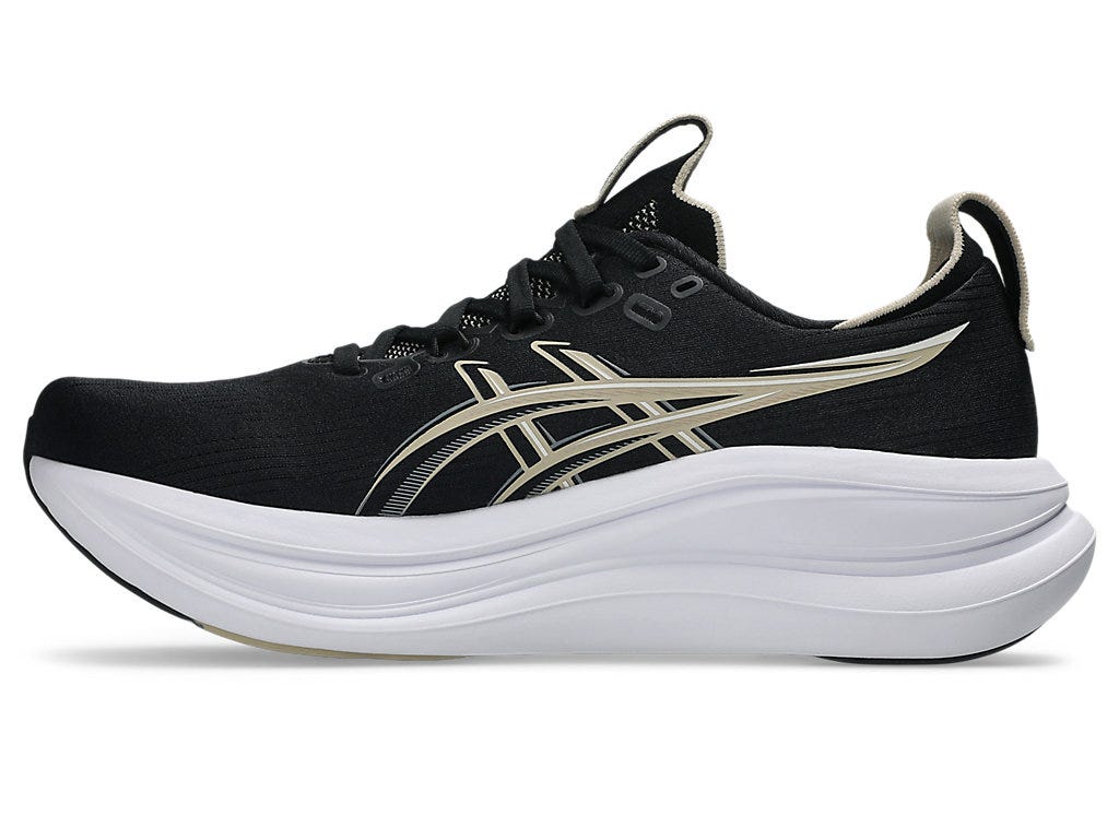 Asics Men's GEL-NIMBUS 28 Extra wide (4E) Running Shoes in Black/Feather Grey