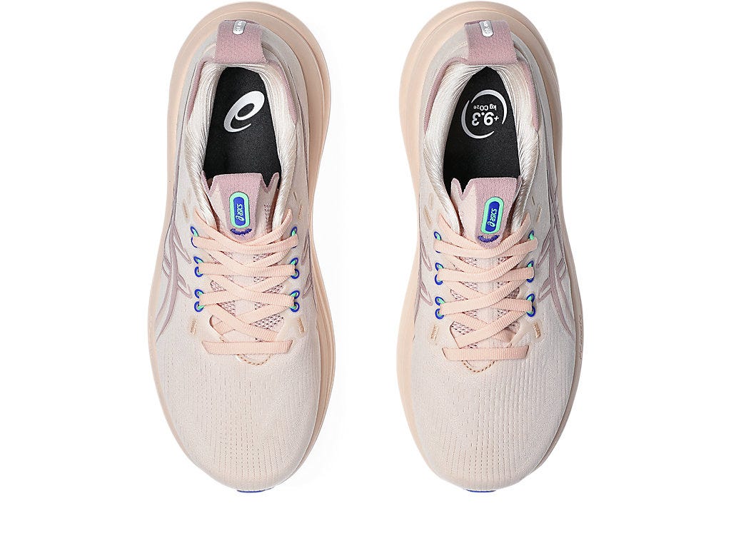 Asics Women's GEL-NIMBUS 28 Wide (D) Running Shoes in Pearl Pink/Morganite