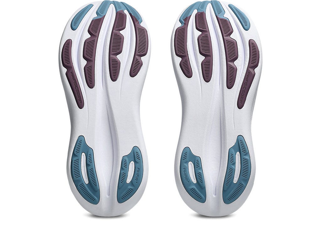 Asics Women's GEL-NIMBUS 28 Wide (D) Running Shoes in Arctic Blue/Velvet Purple
