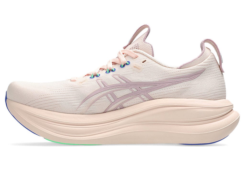 Asics Women's GEL-NIMBUS 28 Wide (D) Running Shoes in Pearl Pink/Morganite