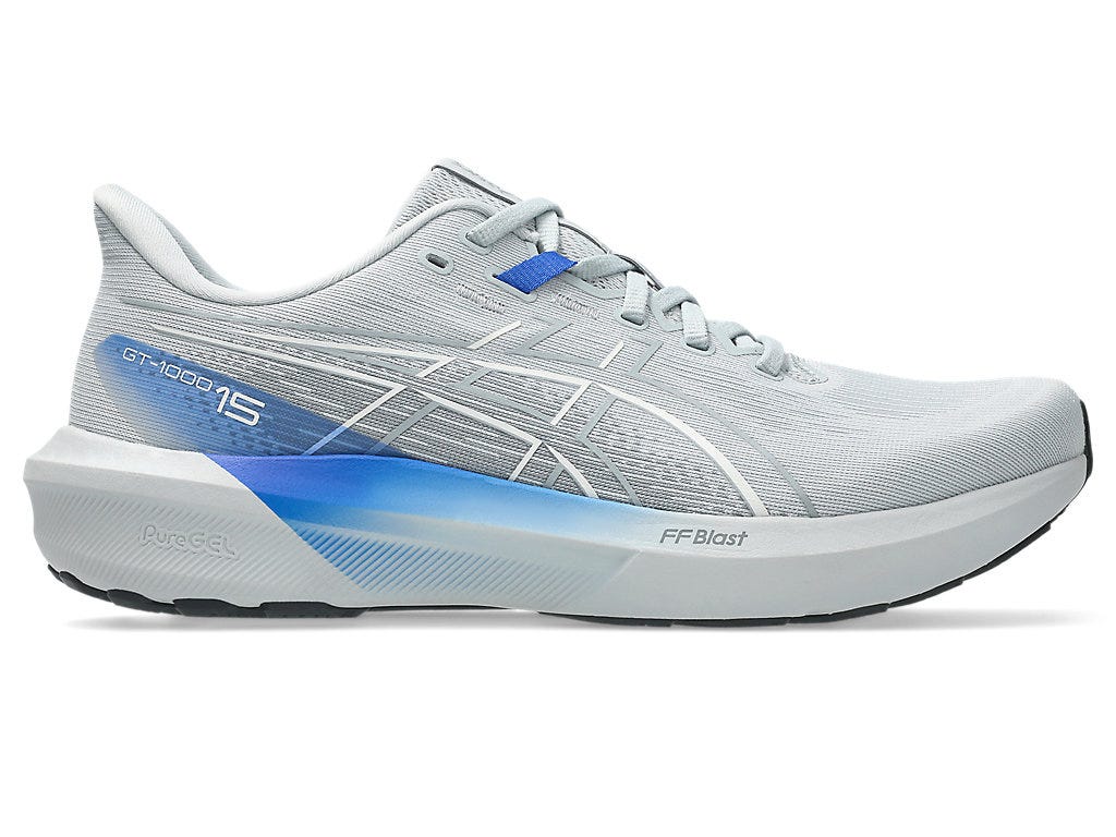 Asics Men's GT-1000 15 Running Shoes in Piedmont Grey/Neon Blue