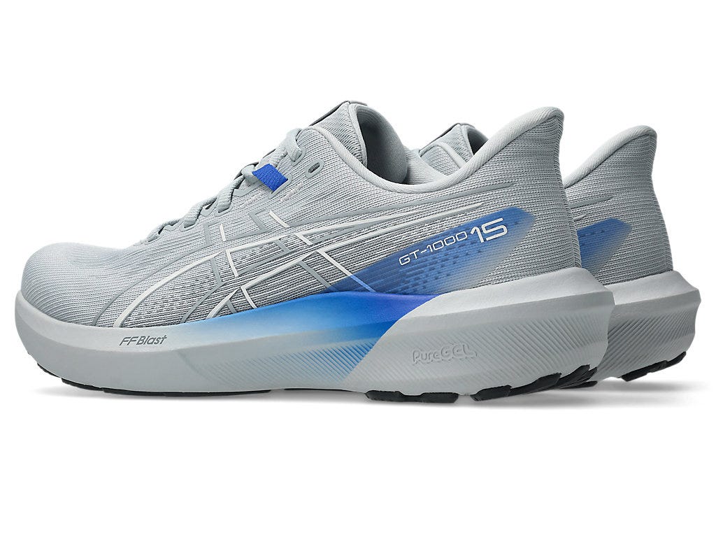 Asics Men's GT-1000 15 Running Shoes in Piedmont Grey/Neon Blue