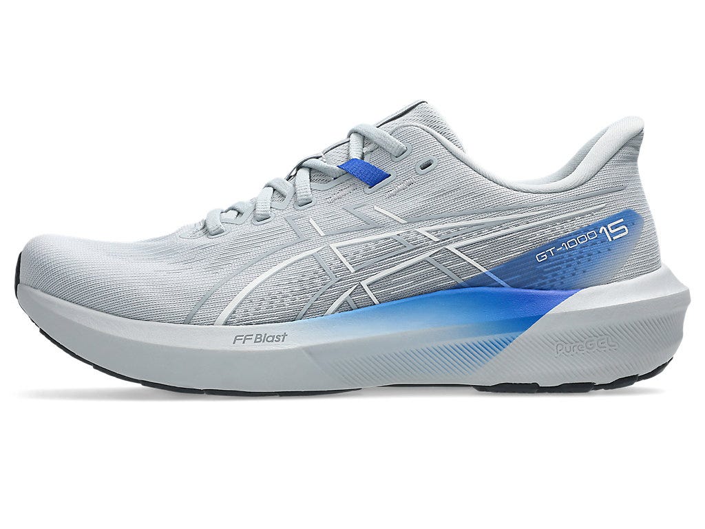Asics Men's GT-1000 15 Running Shoes in Piedmont Grey/Neon Blue
