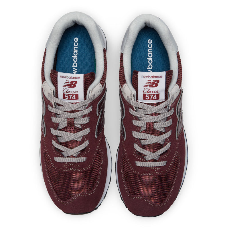 New Balance Men's 574 Core Sport Lifestyle Shoes in Burgundy