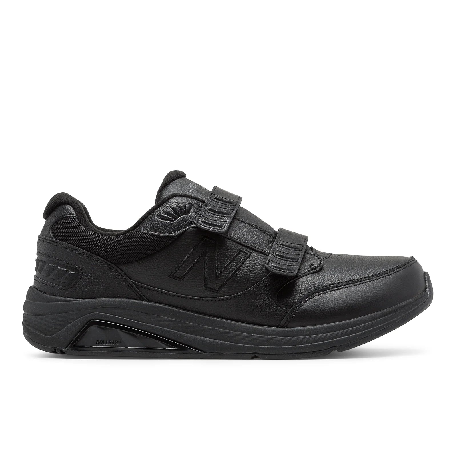 New Balance Men's Hook and Loop Leather 928v3 Walking Shoes in BLACK ...