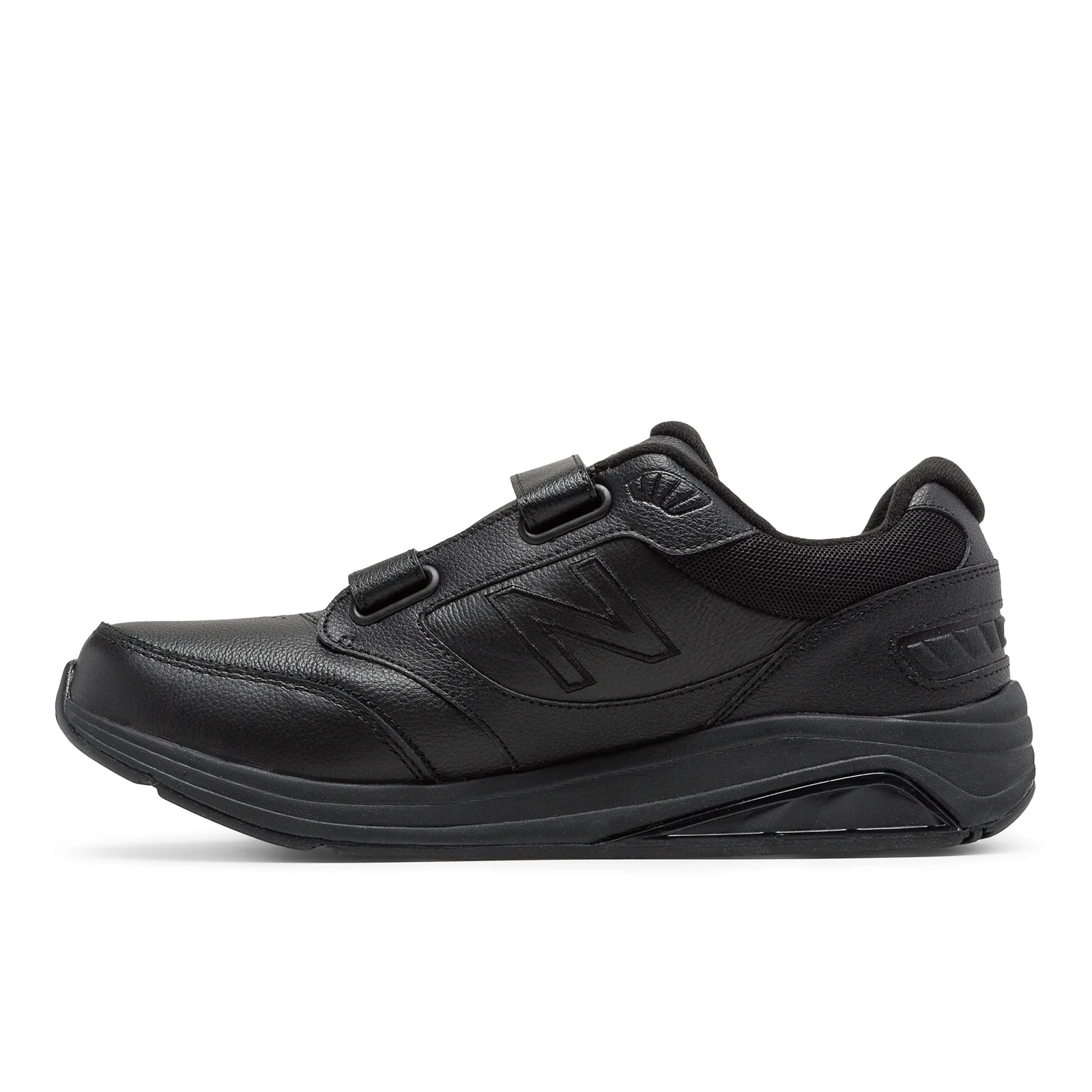 New Balance Men's Hook and Loop Leather 928v3 Walking Shoes in BLACK