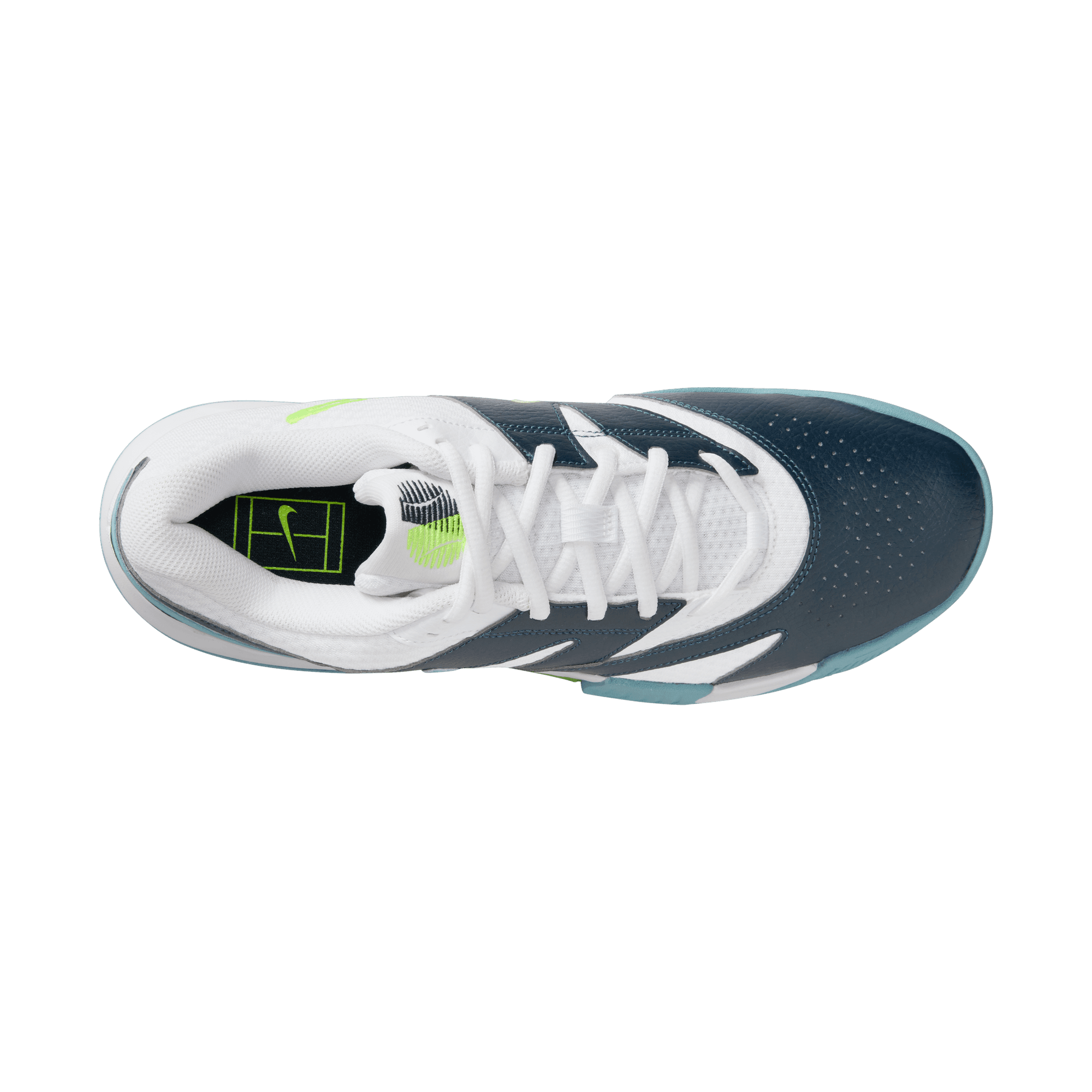 Nike Men's Lite 4 Shoes in White/Volt-Armory Navy-Denim Turq