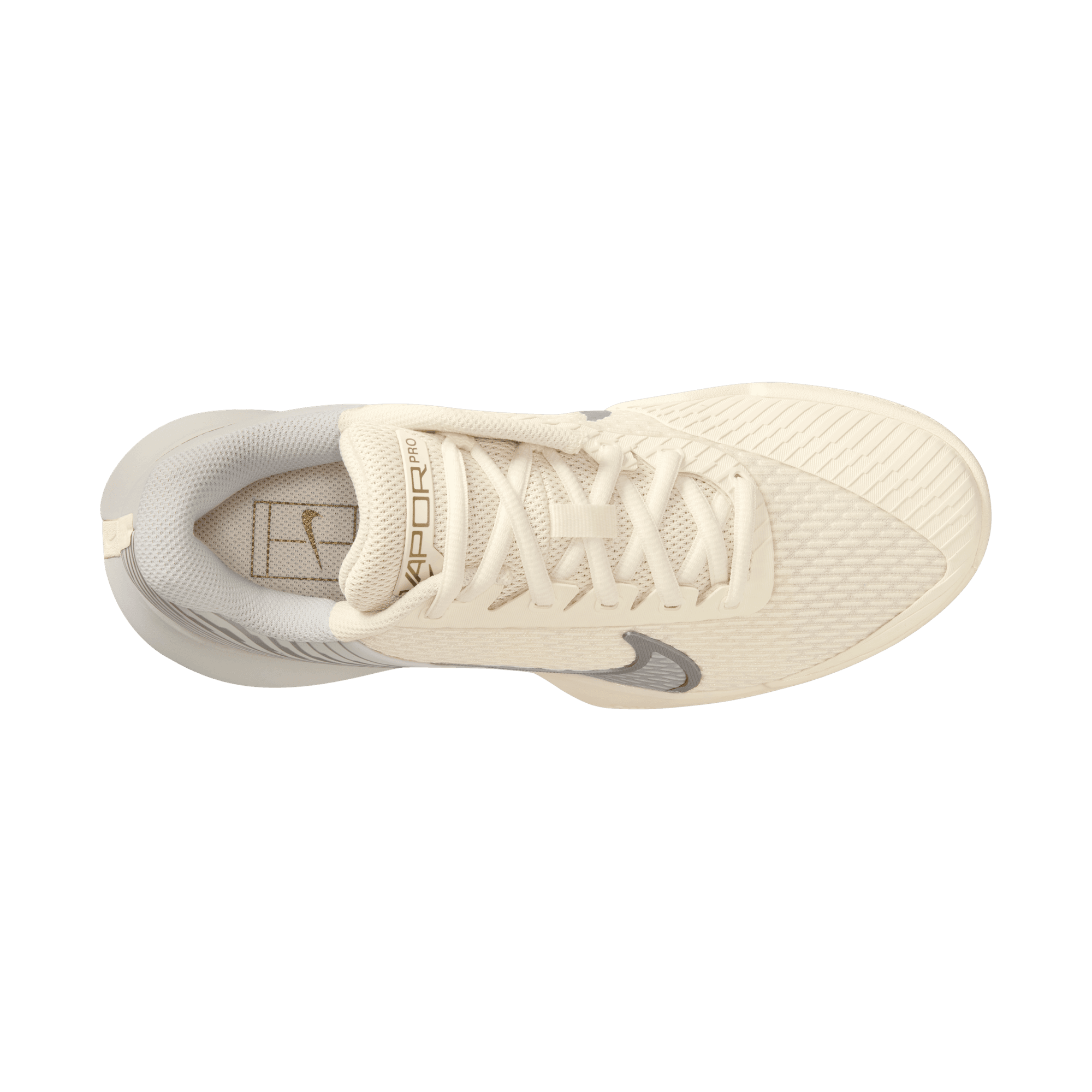 Nike Women's Air Zoom Vapor Pro 2 PRM Tennis Shoes in Pale Ivory/Metallic Silver