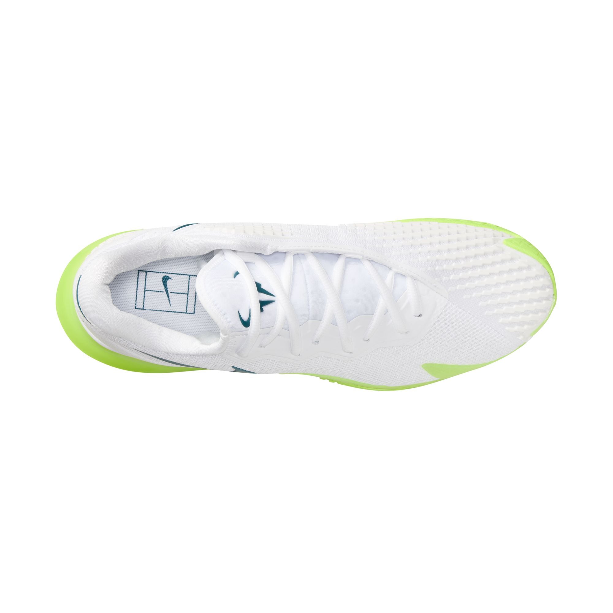 Nike Men's Zoom Vapor Cage 4 Rafa Tennis Shoes in White/Geode Teal-Volt